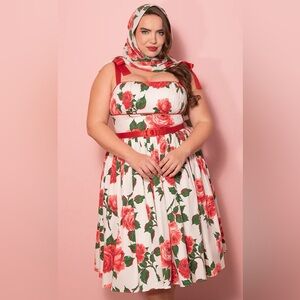 1950s Swing Sundress in Red Roses- Vixen by Micheline Pitt